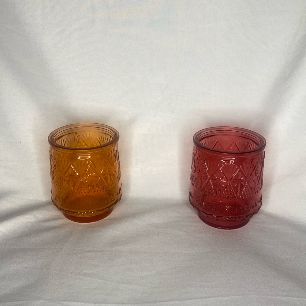 Pink & Orange Tea Light Candle Holders